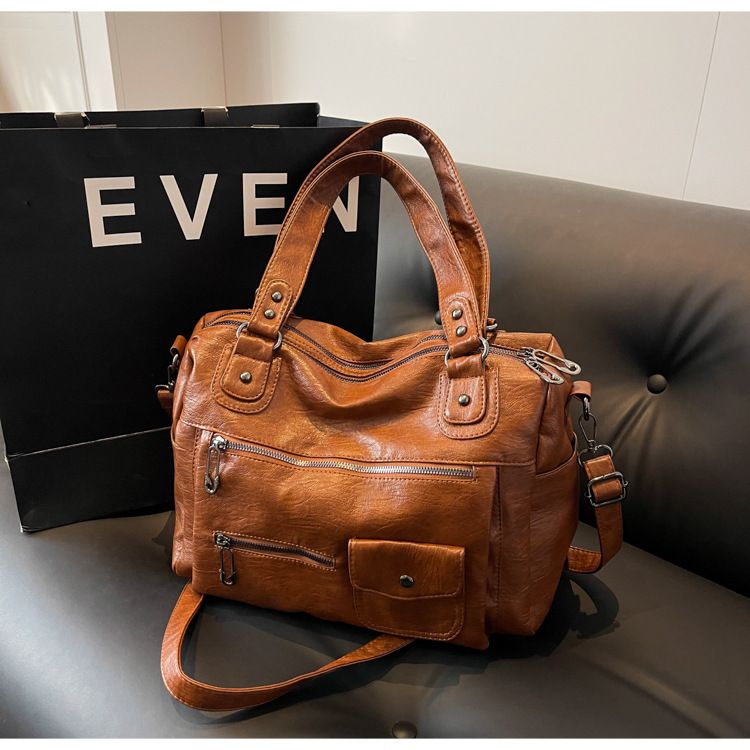 Rejsetaske Stor Kapacitet Vintage Motorcykeltaske Mode Korte Forretningsrejser Enkelt Skulder Crossbody Taske Afslappet Tote Taske_voghion.com