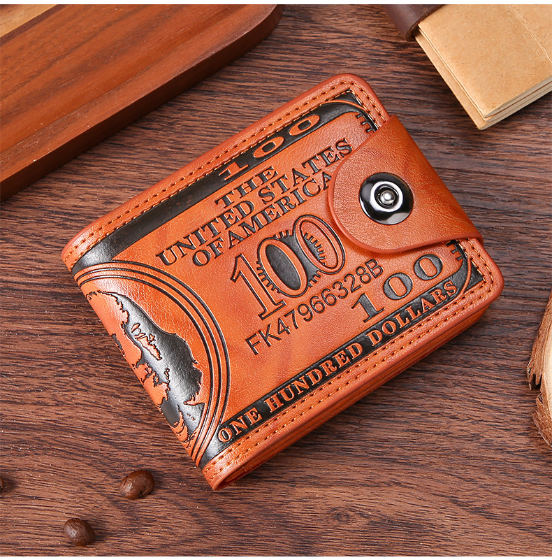 Men's Wallet Short Personality Beautiful Money Clip Men's Two Fold Buckle Multi Card Slot Wallet Wallet_voghion.com