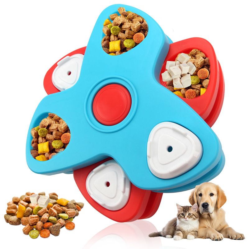 New Straight Hair Puzzle Training Foraging Pet Toy Multi-layer Rotating Turntable Slow Feeder_voghion.com