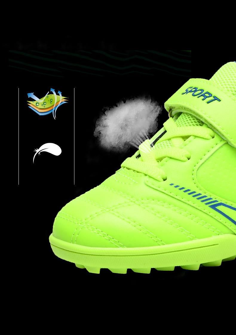 Zapatillas de fútbol para niños con velcro, césped artificial, sin cordones, para niños y estudiantes._voghion.com
