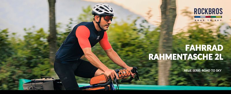 Sacoche de cadre de vélo ROCKBROS Road-to-Sky Sacoche de tube supérieur de vélo hydrofuge 2L pour VTT Vélo de route_voghion.com