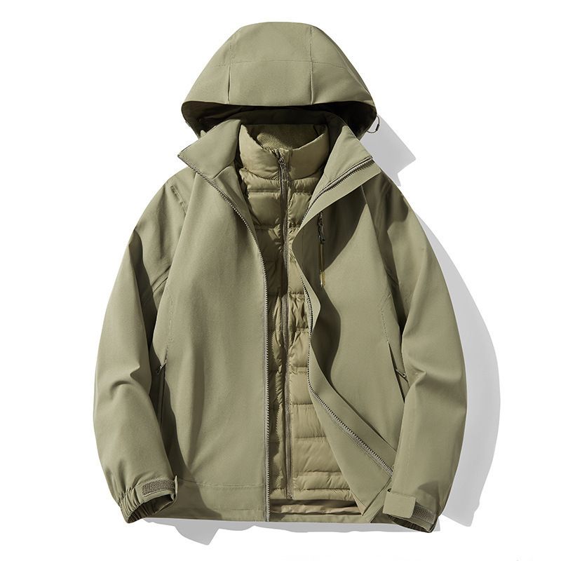 New Outdoor Couple Three-in-One Detachable Fully Heat-Sealed 90 White Duck Down Liner Ski Hiking Jacket_voghion.com