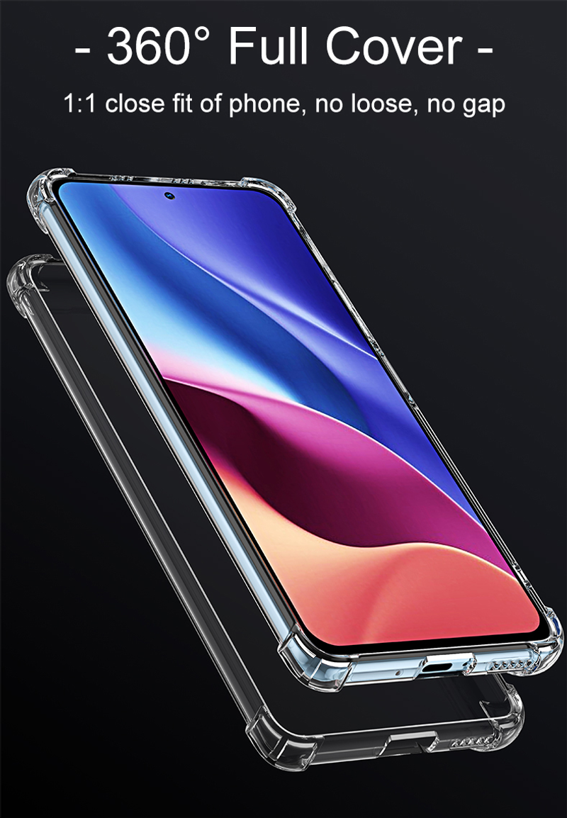 Xiaomi Redmi Note 11 10 9 8 11T 10T 10S 9S 8T için Darbeye Dayanıklı Silikon Telefon Kılıfı Şeffaf Yumuşak Kılıf_voghion.com