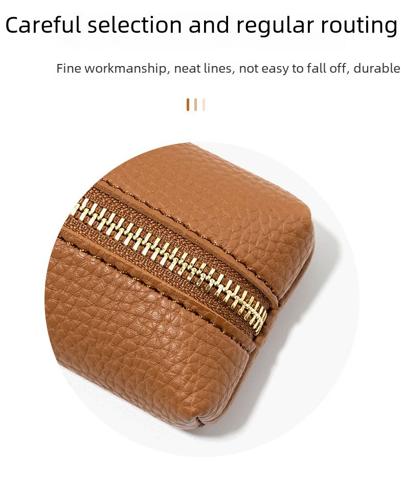 Estojo de couro simples para lápis, bolsa para armazenamento de canetas de escritório, caneta de assinatura, bolsa portátil com zíper à prova de vazamentos para artigos de papelaria_voghion.com