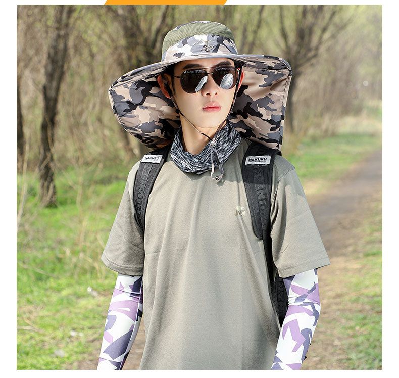 Cappello da sole traspirante da uomo per lavoro e trekking all'aperto - Protezione UV UPF 50+ con ventilazione in rete_voghion.com