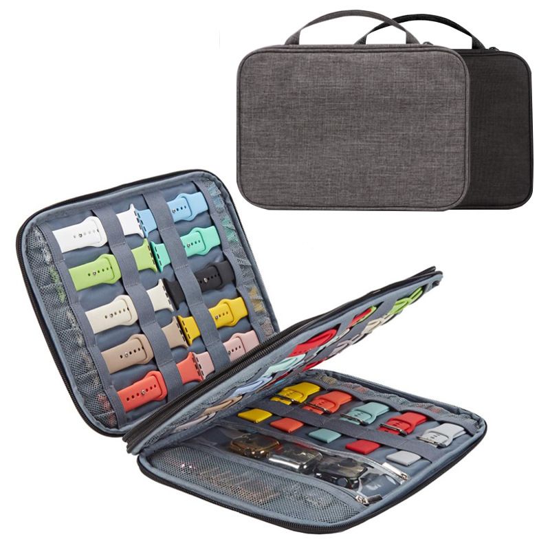 Long Watch Band Storage Case - Portable Organizer Pouch For Multiple Watch Straps Durable Ant Cloth Material_voghion.com