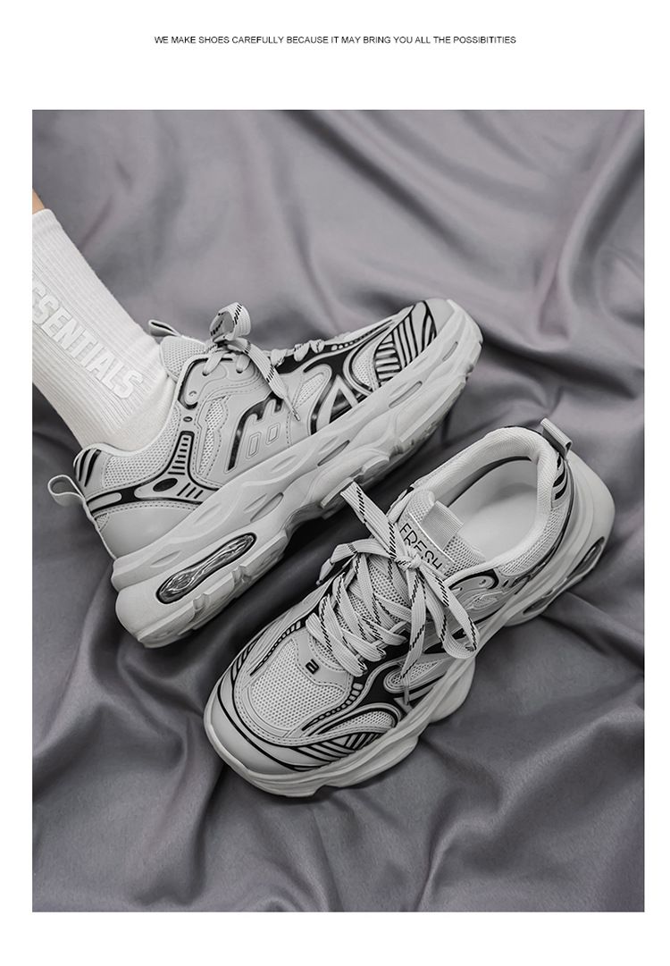 2025 Frühjahr Neue Atmungsaktive Mesh-Sneakers Für Herren Trendy Vielseitige Casual Dad-Schuhe Mit Dicken Sohlen_voghion.com