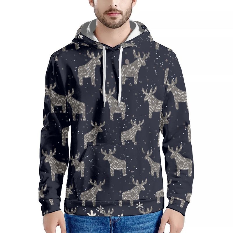 Vêtements pour hommes sweat-shirt pour hommes cadeau créatif imprimé de Noël cloche cerf_voghion.com