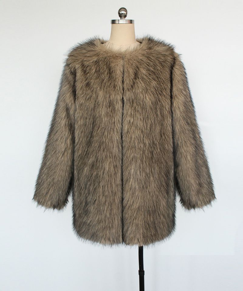 Women's Faux Fur Coat Winter Warm Fluffy Cardigan Jacket Oversized Outerwear For Casual & Office_voghion.com