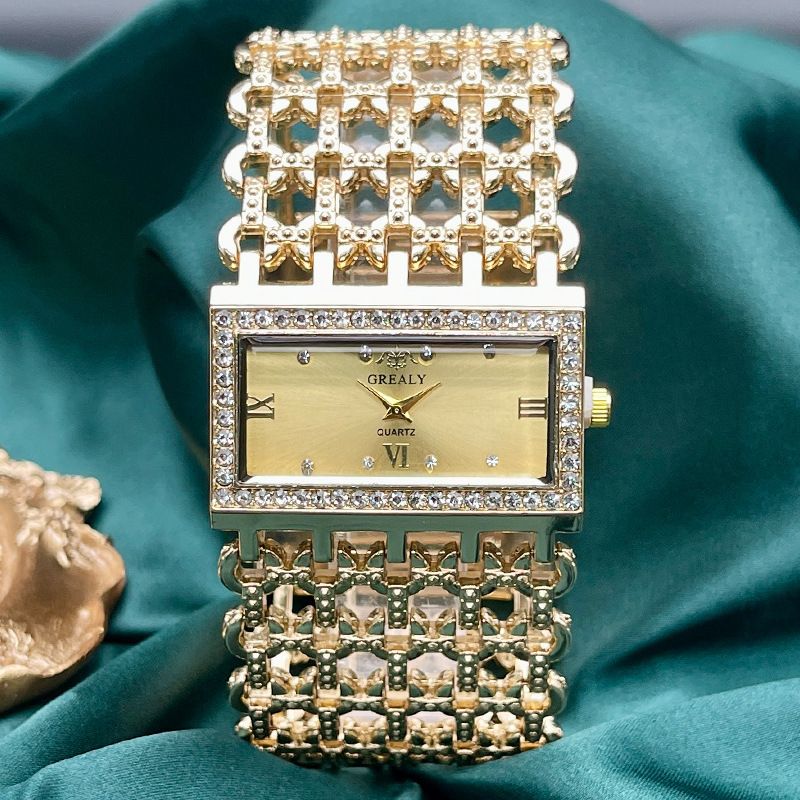 Uhren für Damen, modisches Temperament, Damenuhr, Armbanduhr, leichtes Luxus-Uhrenset mit Diamanten, britische Damenuhr_voghion.com