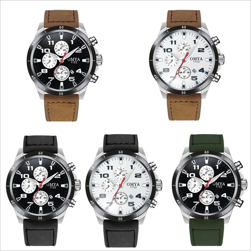 Leather Strap Watch Men's Quartz Watch Fashion Waterproof Watch_voghion.com