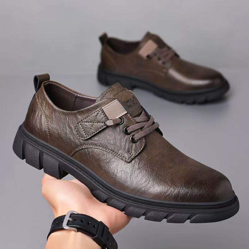 New Leather For Men With A Sense Of , British Style Fashion, Business And Leisure, Versatile, One Foot Work Shoes,_voghion.com