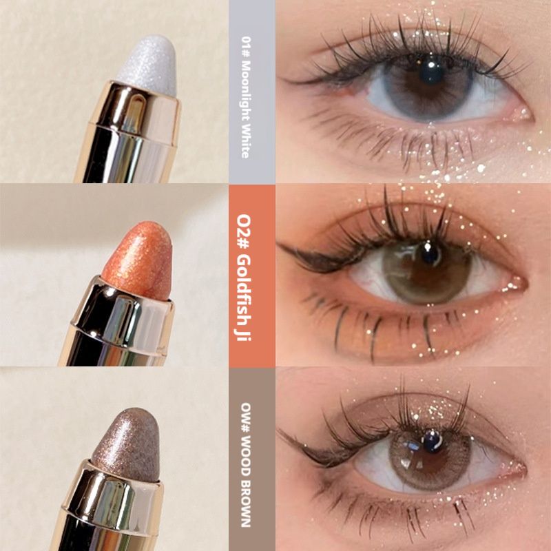 Crayon à paupières en soie pour maquillage, effet surligneur, anti-ternissement, crème réparatrice et brillante._voghion.com