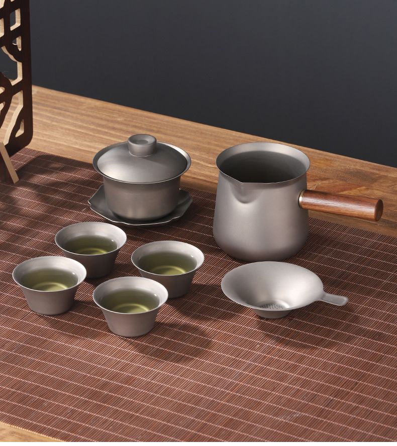 Tea making pure titanium gift box Kung Fu complete dispenser, tea cup set, household lid set_voghion.com
