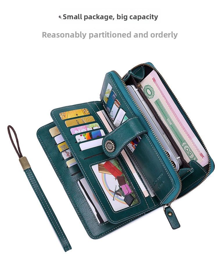 Women's Wallet Wallet Anti-Magnetic Wallet Long Zipper Large Capacity Clutch Wallet_voghion.com