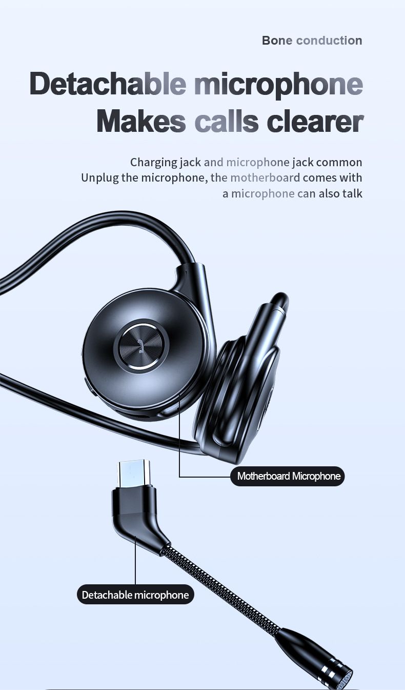 Noile căști Bluetooth M1 cu conducție osoasă, cu etichetă, pentru alergare, cu agățare în urechi, sport, stereo True, pentru afaceri_voghion.com