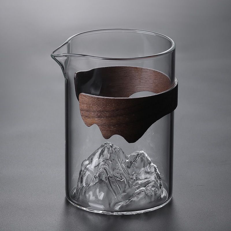 Walnut Chip Heat-resistant Glass Fair Kung Fu Set, Sea, Mountain View, Public Cup, Large Tea Divider, Even Cup_voghion.com