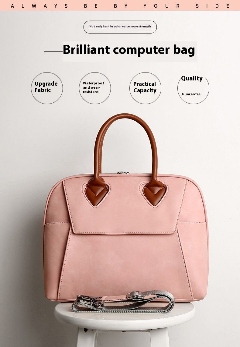 Fashionable Business Computer Bag Handheld Single Shoulder Laptop Bag Large Capacity Briefcase Waterproof And Seismic Resistant Bag_voghion.com