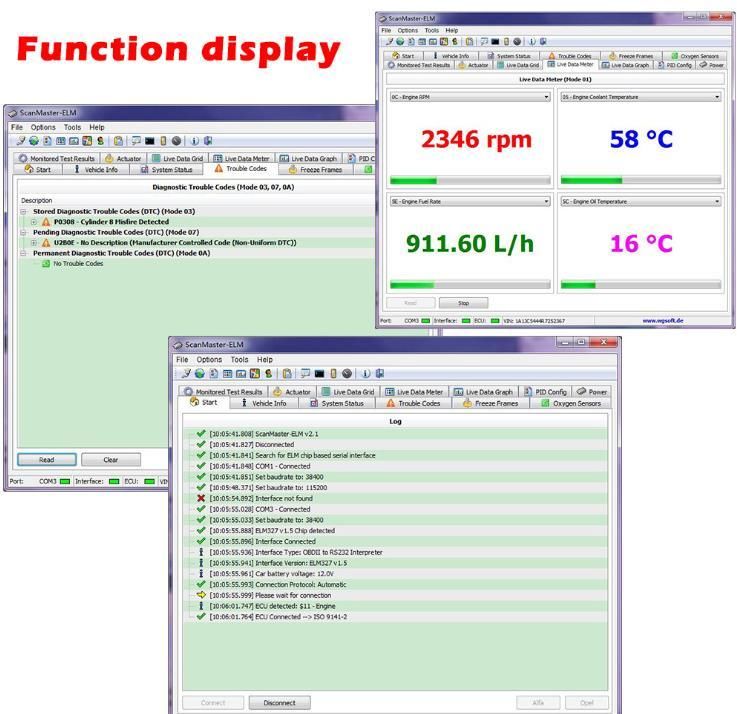 Strumento diagnostico per auto OBD USB – Versione, PIC18F25K80 e CH340T, collegamento al PC_voghion.com