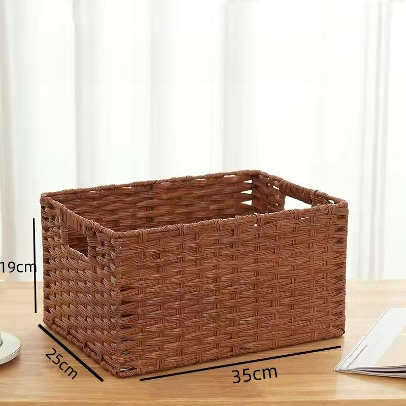 Armario de dormitorio de gran capacidad, cesta de almacenamiento de tela tejida para libros, aperitivos, juguetes y artículos diversos._voghion.com