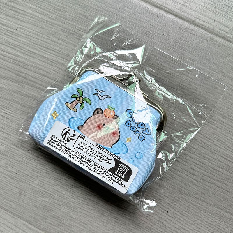 Portafoglio Kapibara con portamonete e fibbia, stile star-chasing, in pelle PU, porta carte, piccolo portachiavi morbido e femminile_voghion.com