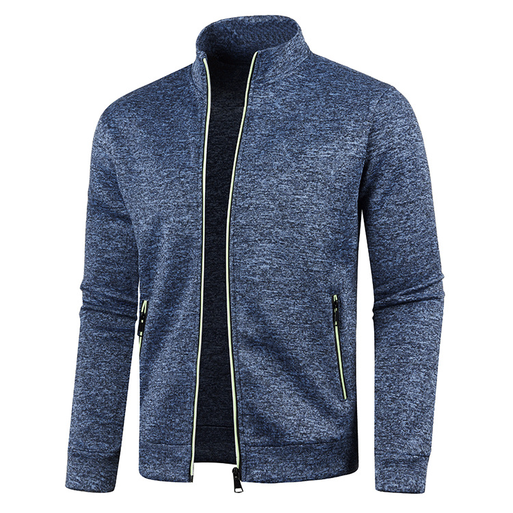 Herbst und Winter Herren Lange Reißverschluss Strickpullover Ärmel Dünne Samt Trendy Top Pullover Jacke Große Größe Männer_voghion.com