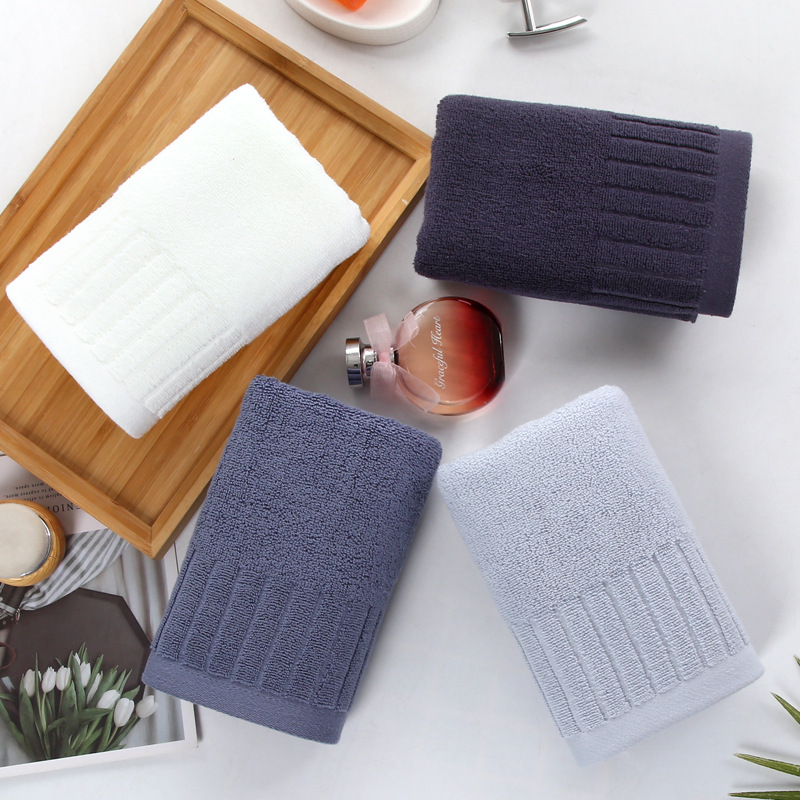 Cotton towel for adult household use, soft and absorbent, solid color piano key towel, embroidered advertising gift box_voghion.com