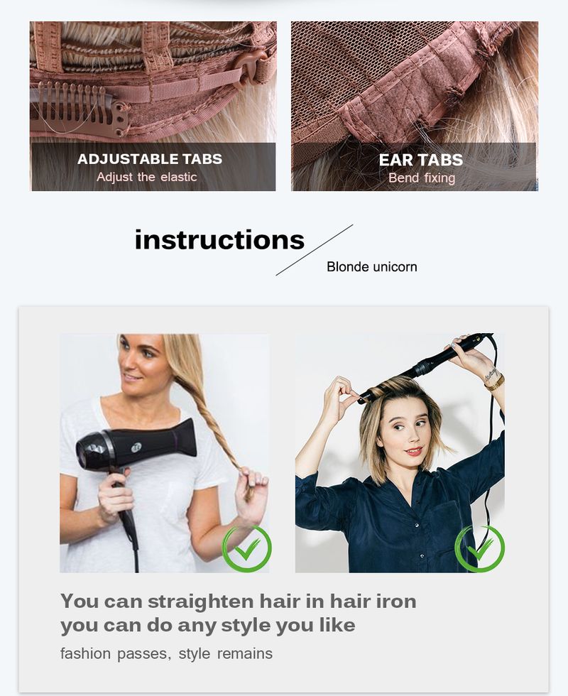 Parrucca sintetica lunga e dritta blu con meches cenere, parrucca cosplay con frangia, capelli naturali quotidiani per donne, fibra resistente al calore_voghion.com