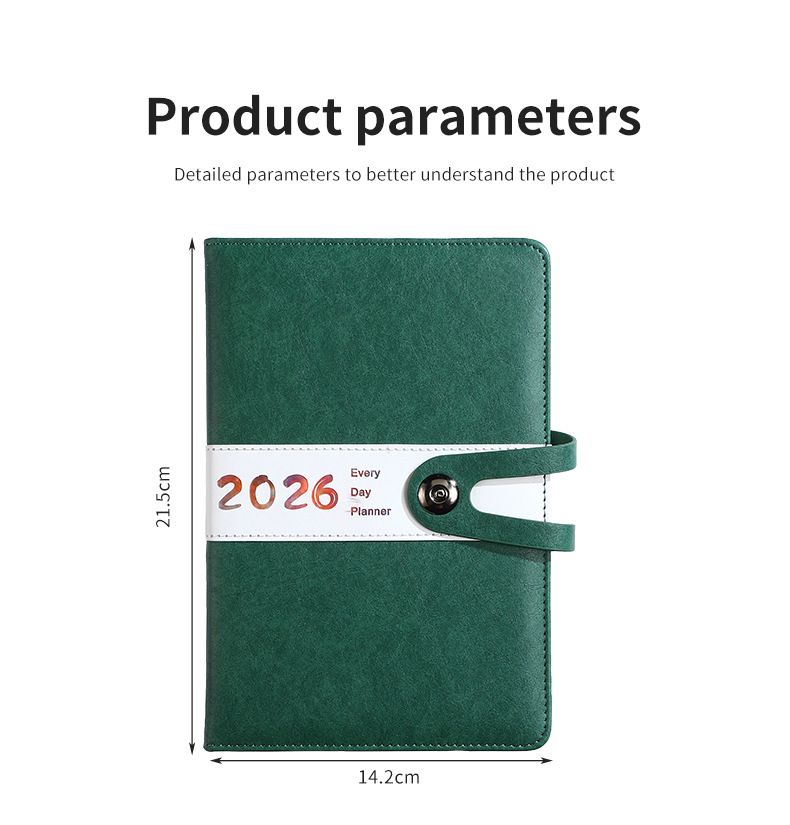2026 Daily Planner - 365 Days Undated Schedule Notebook For Time Management, Productivity & Goal Tracking, PU Leather Cover, A5 Size_voghion.com