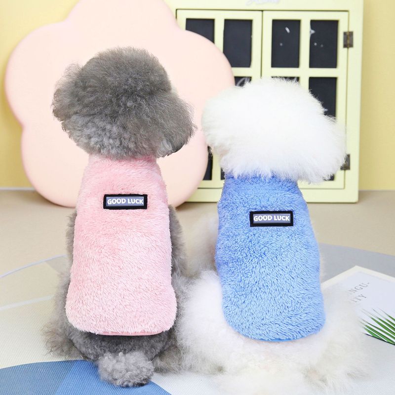Haustier hunde, katze pet zwei beinen kleidung, pyjamas, herbst und winter neue 22 glück flauschigen kleidung_voghion.com