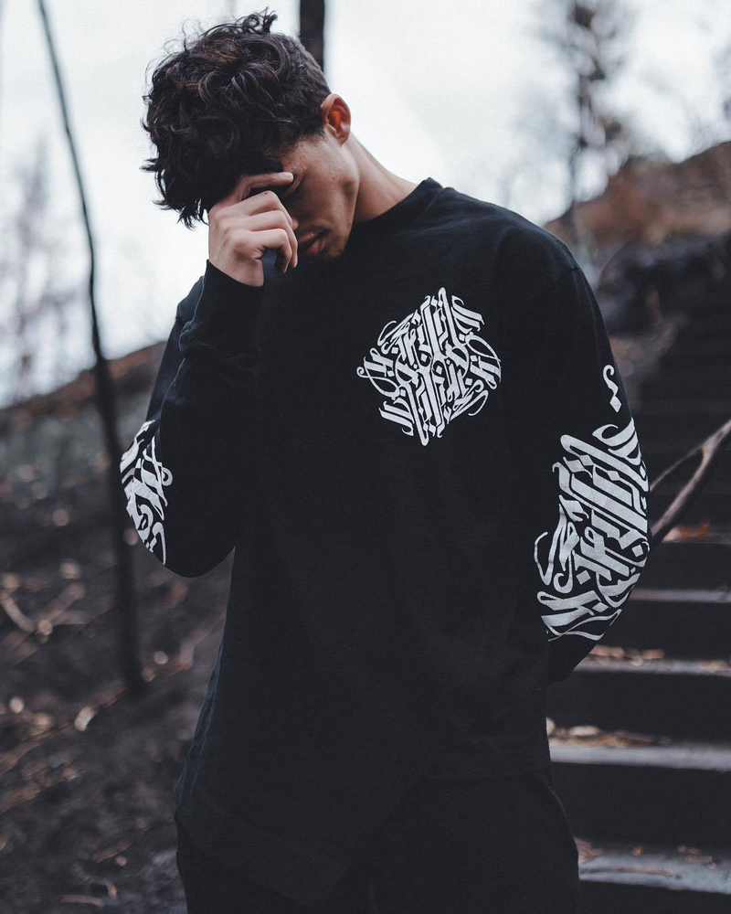 Muscle Fitness Brother New Men's Spring and Autumn Sports Leisure Irregular Hem Cotton Loose Long Sleeve T-shirt_voghion.com