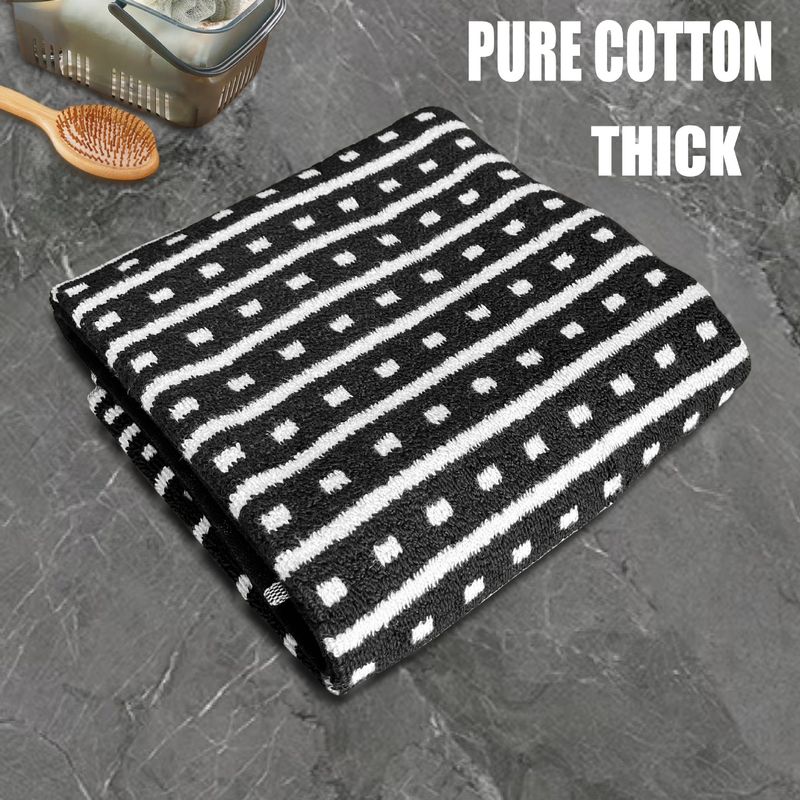 Pure Cotton Thickened Soft Water Absorbent Double Sided Terry Yarn Dyed Jacquard Bathing Swimming Beach Towel_voghion.com