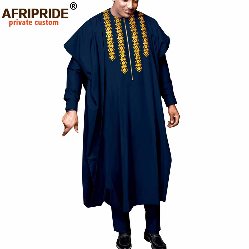 Männerkleeder Afrikanesch ethnesch eenfaarweg Kotteng Männer Casual Jackett + Hosen + Mantel_voghion.com