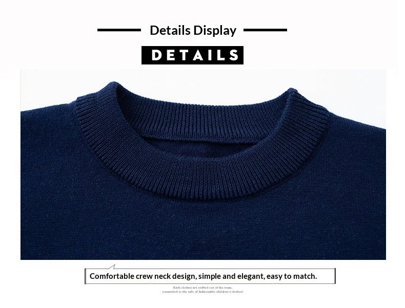 Children's Student Pure Cotton Knitted For Older Boys Autumn Thin Top Stylish Striped Sweater_voghion.com