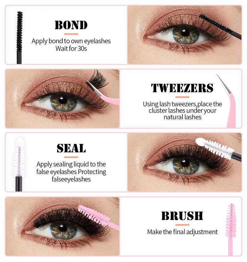 Makeup Diy Single Cluster Of False Eyelashes Natural Thick Mixed Segmented 8 16mm Eyelashes_voghion.com
