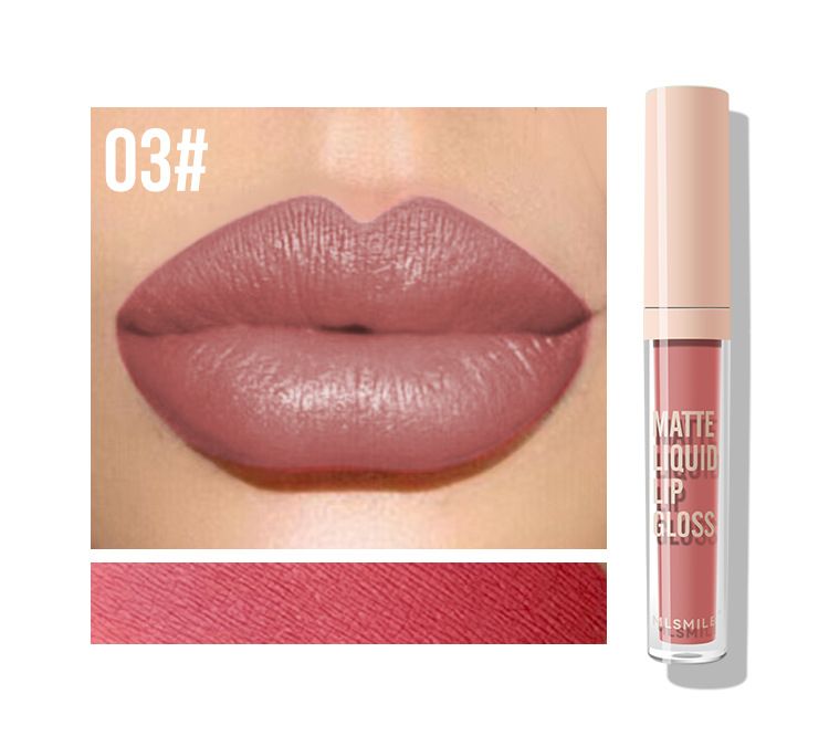 MLSMILE Matte Non Stick Lip Glaze Waterproof Non Fading Liquid Lipstick Water Light Moisturizing Lip Plumping Lip Gloss_voghion.com