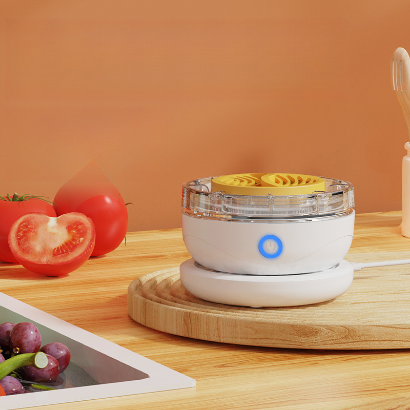 Purificador rotativo de frutas e vegetais, preservação de alimentos, esterilização sem fio, remoção de pesticidas, limpeza automática_voghion.com