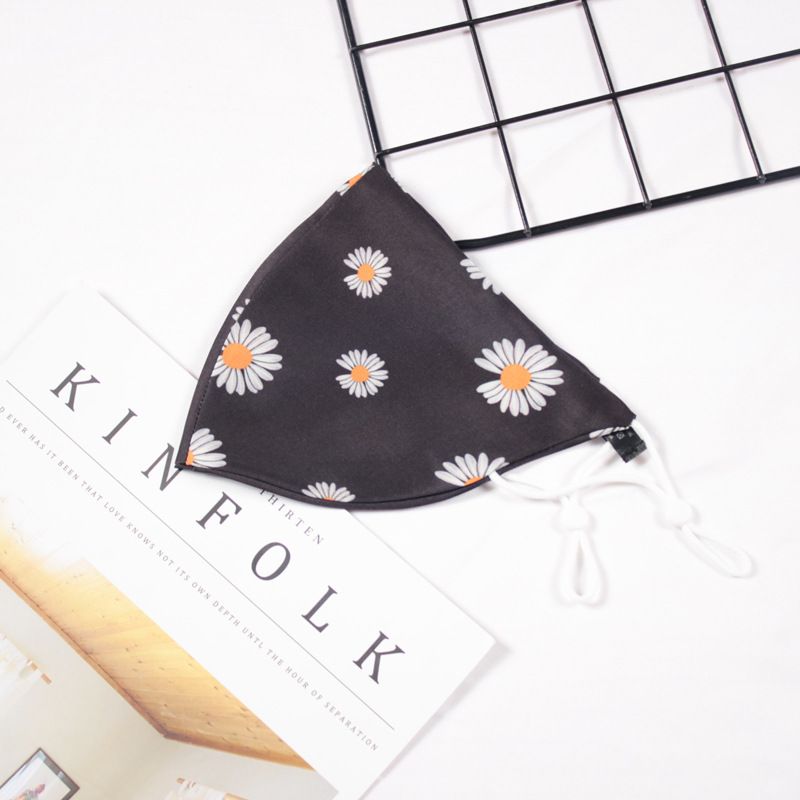 Masque anti-poussière d'automne lavable et réglable en tissu floral à la mode avec double couche_voghion.com