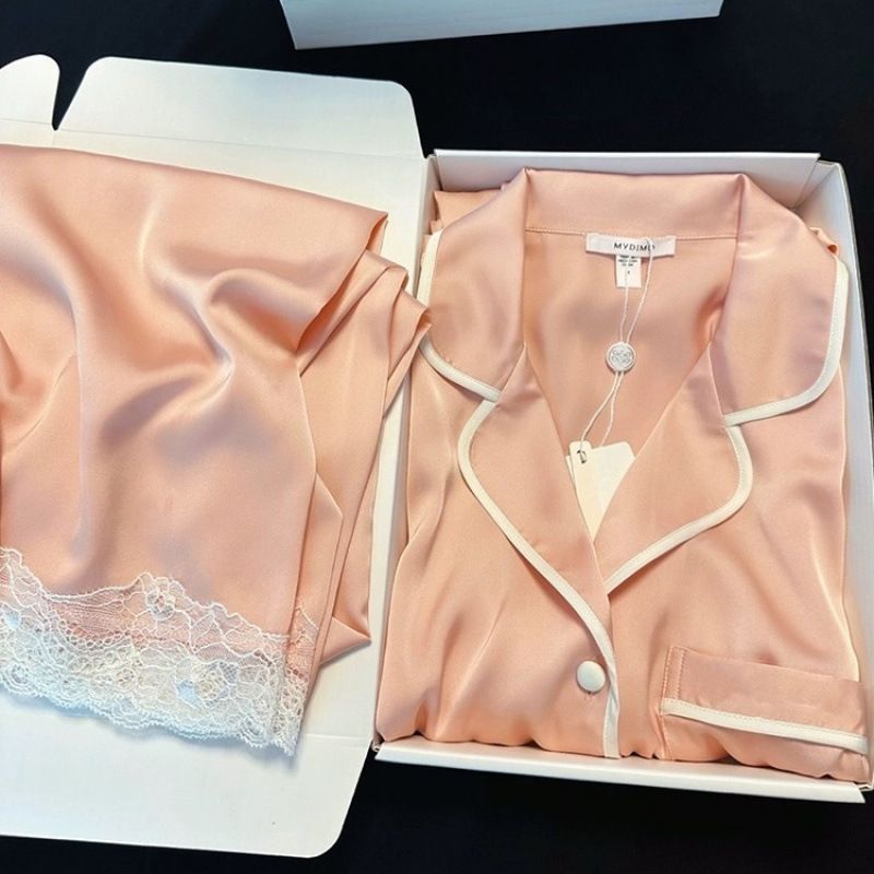 2025 Neue High-End-Nachtwäsche: Langarm-Dünnversion für Damen im Frühling und Herbst, zweiteiliges Heimkleidungsset aus Seide_voghion.com