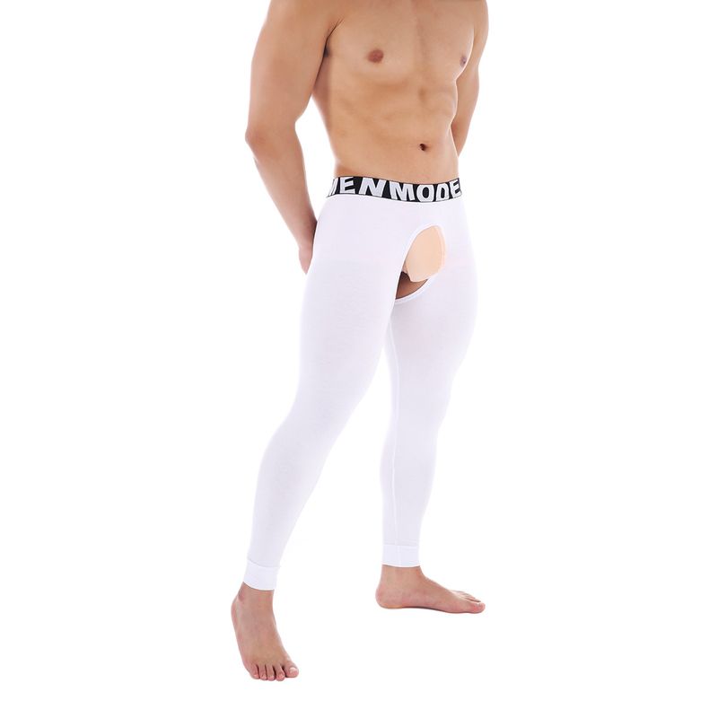Sous-vêtements thermiques ajustés en modal pour hommes - Conception respirante à entrejambe ouvert pour plus de confort et de style_voghion.com