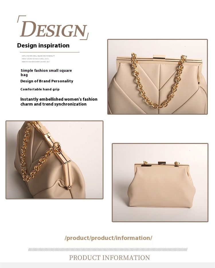 Order new flash hardware strip lock buckle dinner bag, handbag, socialite chain evening bag_voghion.com