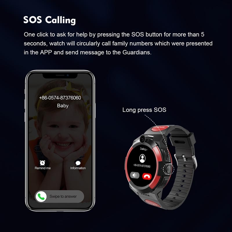 LT32 European Edition 4G wasserdichte Touch-Video-Fotografie GPS-Kindertelefon-Smartwatch (rot)_voghion.com