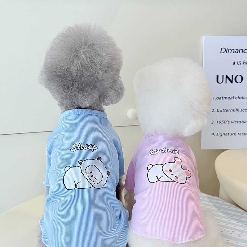 Spring Ins Thin Cute Animal Print Pet Teddy Bichon Dog Clothes Small Summer T-shirt Base Shirt_voghion.com