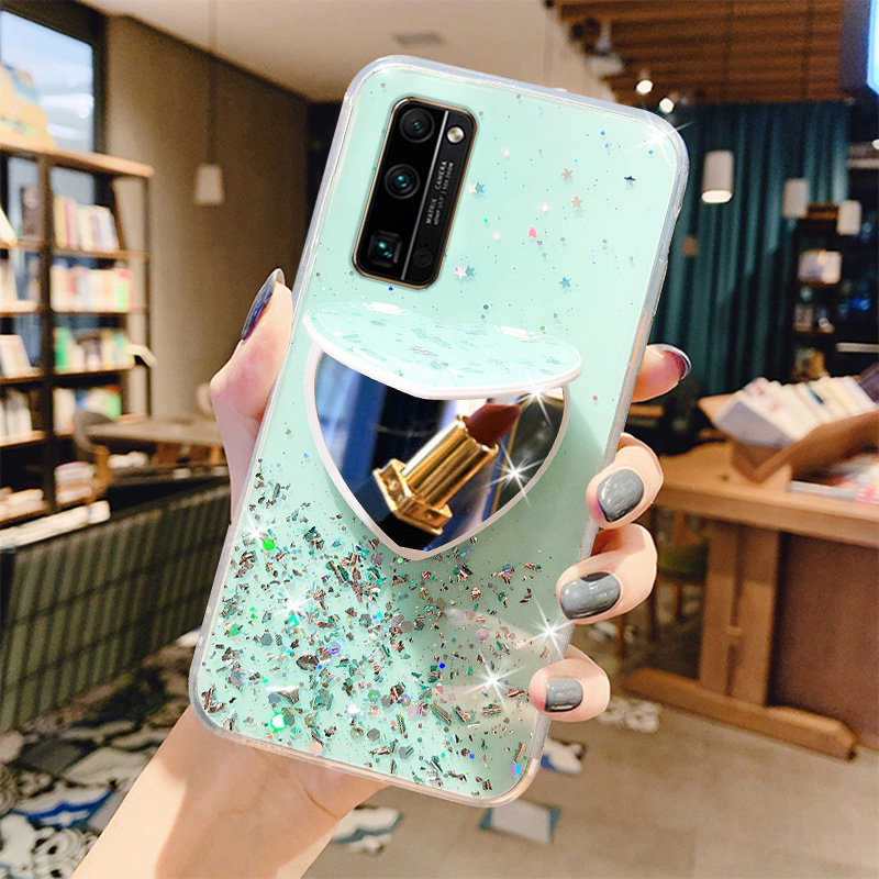 Heart Mirror Sequins Glitter Phone Case For Huawei Honor 30 30S 20 Pro 10 Lite 9 8 9X 9C 9A 9S 8A 8X 8C 8S Soft Silicone Cover_voghion.com