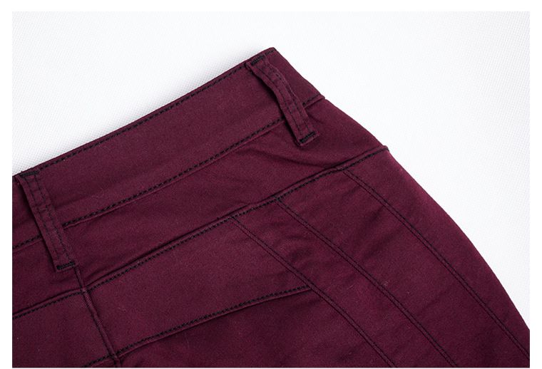 Damenbekleidung Jeansshorts Nähte Reißverschluss Motorrad Slim Stretch einfarbige Jeans_voghion.com