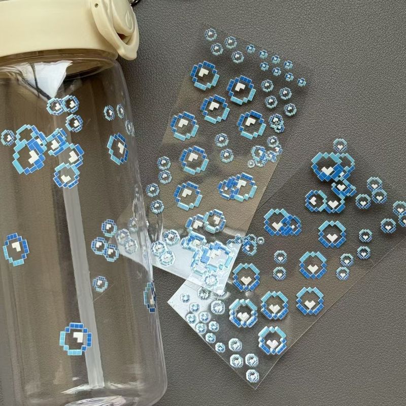 Pixel Art Wassertransfer-Aufkleber (10er-Pack) – DIY UV-wasserfeste Aufkleber für Tassen, Telefone, Laptops – Dekorative Aufkleber im Retro-Gaming-Stil_voghion.com
