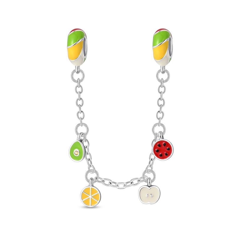 Women's Jewelry Couple Sun And Moon Safety Chain Charm Pendant Beads DIY Jewelry Accessories Bracelet Necklace Copper Plated Silver_voghion.com