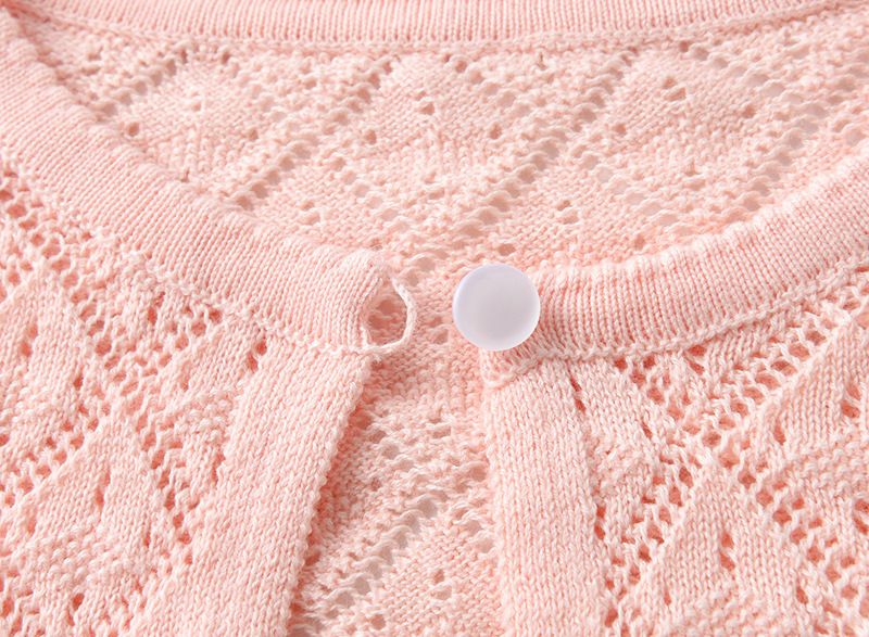 Baby-Cardigan mit Rüschenbesatz – 100 % Baumwolle, A-Klasse-Strickpullover für Mädchen (80–140 cm, Weiß/Rosa/Lila, leicht und atmungsaktiv)_voghion.com