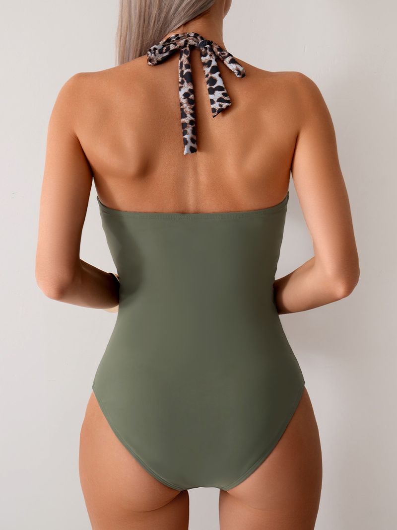 Maillot de bain une pièce sexy à coutures pour femme, décolleté en V profond, bikini dos nu_voghion.com