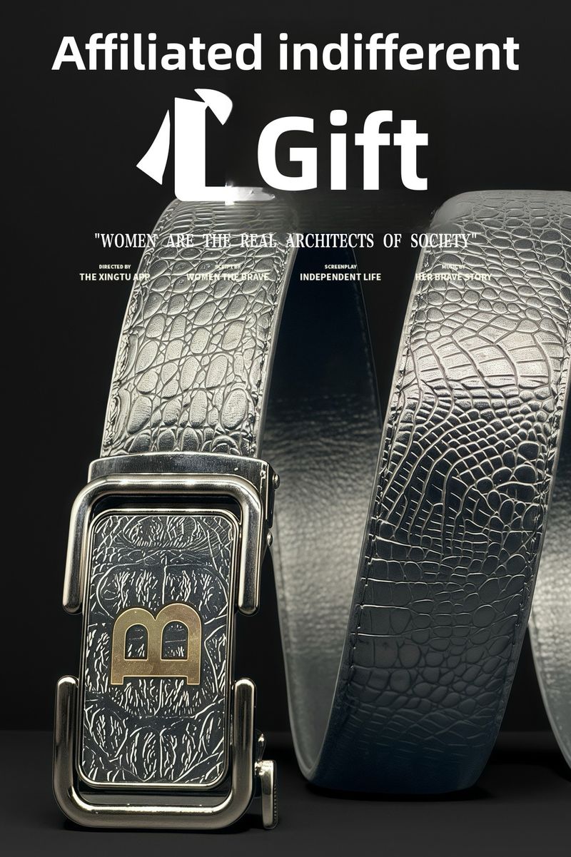 Men's Alloy Automatic Buckle Cowhide Fashion Crocodile Pattern Business Casual Belt Special Offer_voghion.com